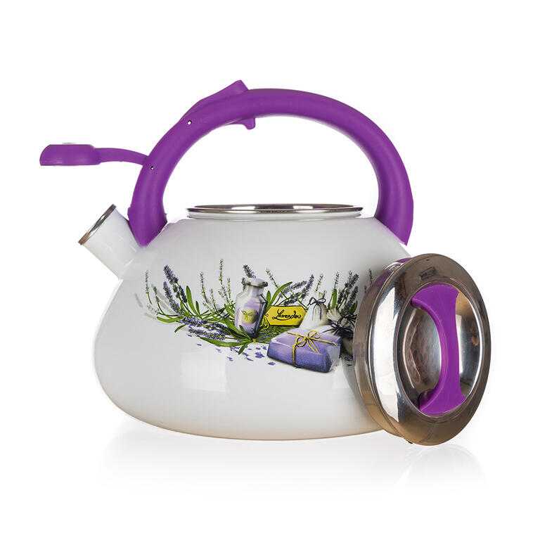 Smaltovaná pískacia kanvica LAVENDER 3 l - galéria #1