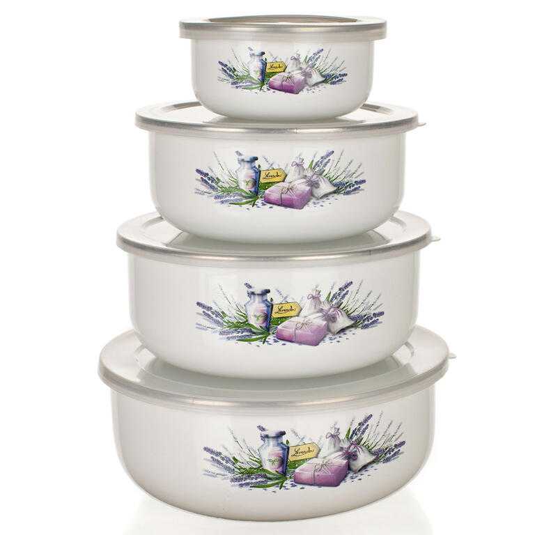 Smaltované misky s viečkami Lavender, BANQUET