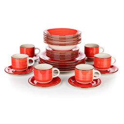 Keramická jedálenská súprava SPIRAL RED 30 ks - galéria #2