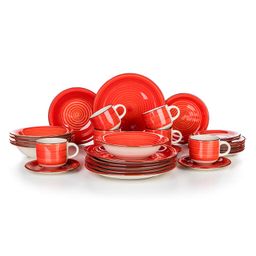 Keramická jedálenská súprava SPIRAL RED 30 ks - galéria #1