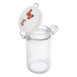 Sklenená dóza s keramickým viečkom a klipovým uzáverom JAR motýľ 0,25 l - galéria #1