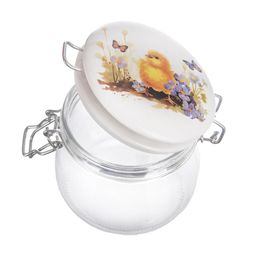 Sklenená dóza s keramickým viečkom a klipovým uzáverom JAR kuriatko 0,5 l - galéria #1