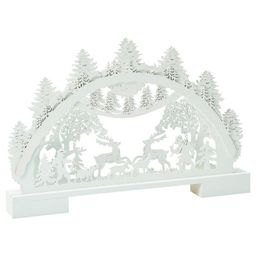 Drevená dekorácia s LED 41 cm, biela, assort - galéria #1