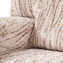 Bielastické poťahy UNIVERSO NOVÉ žíhané béžové - galéria #4