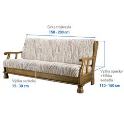 trojkreslo s drevenými rúčkami (š. 150 - 200 cm) - galéria #5