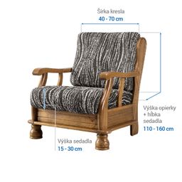 kreslo s drevenými rúčkami (š. 40 - 70 cm) - galéria #5