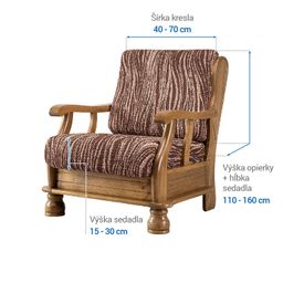 kreslo s drevenými rúčkami (š. 40 - 70 cm) - galéria #5