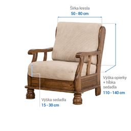 kreslo s drevenými rúčkami (š. 50 - 80 cm) - galéria #5