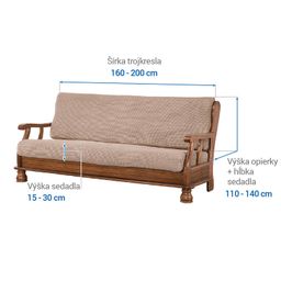 trojkreslo s drevenými rúčkami (š. 160 - 200 cm) - galéria #5