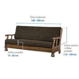 trojkreslo s drevenými rúčkami (š. 160 - 200 cm) - galéria #6