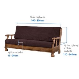 trojkreslo s drevenými rúčkami (š. 160 - 200 cm) - galéria #6