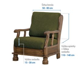 kreslo s drevenými rúčkami (š. 50 - 80 cm) - galéria #5
