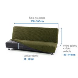dvojkreslo s drevenými rúčkami (š. 130 - 160 cm) - galéria #5