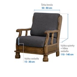 kreslo s drevenými rúčkami (š. 50 - 80 cm) - galéria #6