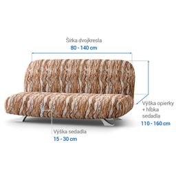 dvojkreslo s drevenými rúčkami (š. 80 -140 cm) - galéria #5