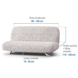 dvojkreslo s drevenými rúčkami (š. 80 -140 cm) - galéria #5