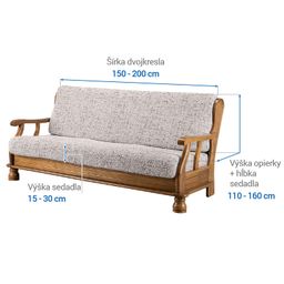 trojkreslo s drevenými rúčkami (š. 150 - 200 cm) - galéria #5