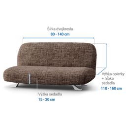 dvojkreslo s drevenými rúčkami (š. 80 -140 cm) - galéria #5
