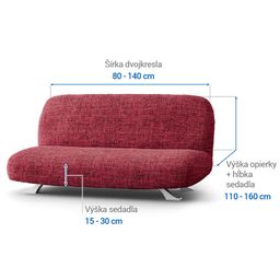 dvojkreslo s drevenými rúčkami (š. 80 -140 cm) - galéria #5
