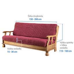 trojkreslo s drevenými rúčkami (š. 150 - 200 cm) - galéria #5
