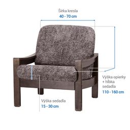 kreslo s drevenými rúčkami (š. 40 - 70 cm) - galéria #5