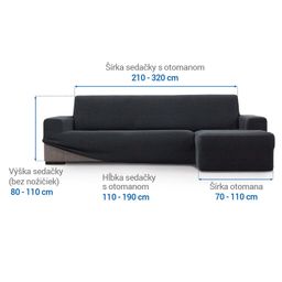 sedačka s otomanom vpravo (š. 210 - 320 cm) - galéria #5