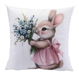 Sada 2 ks obliečok na vankúšiky ROZTOMILÉ ZAJÍČKY 40 x 40 cm - galéria #2