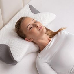 Ergonomický vankúš z pamäťovej peny bielo-šedá 60 x 35 cm - galéria #1