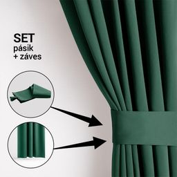 Zatemňovací záves blackout RESTILO tmavo zelený 140 x 245 cm - galéria #3