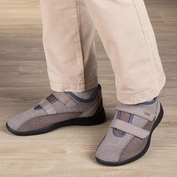 Pánske ortopedické tenisky na suchý zips hnedé - galéria #4