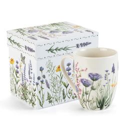 Porcelánový hrnček LEVANDUĽOVÁ ZÁHRADA v darčekovej krabičke 350 ml