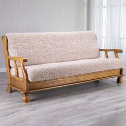 trojkreslo s drevenými rúčkami (š. 150 - 200 cm)
