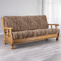 trojkreslo s drevenými rúčkami (š. 150 - 200 cm)