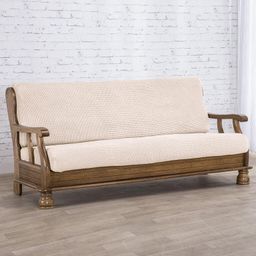 trojkreslo s drevenými rúčkami (š. 160 - 200 cm)