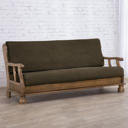 trojkreslo s drevenými rúčkami (š. 160 - 200 cm)