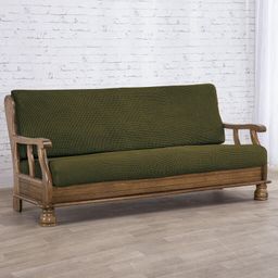 trojkreslo s drevenými rúčkami (š. 160 - 200 cm)