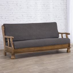 trojkreslo s drevenými rúčkami (š. 160 - 200 cm)