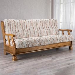 trojkreslo s drevenými rúčkami (š. 150 - 200 cm)