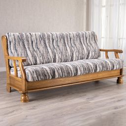 trojkreslo s drevenými rúčkami (š. 150 - 200 cm)