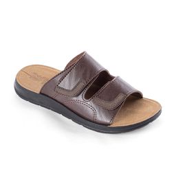 Pánske šľapky na suchý zips hnedé