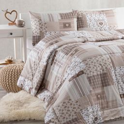 Letná sada periny a vankúša PATCHWORK, béžová