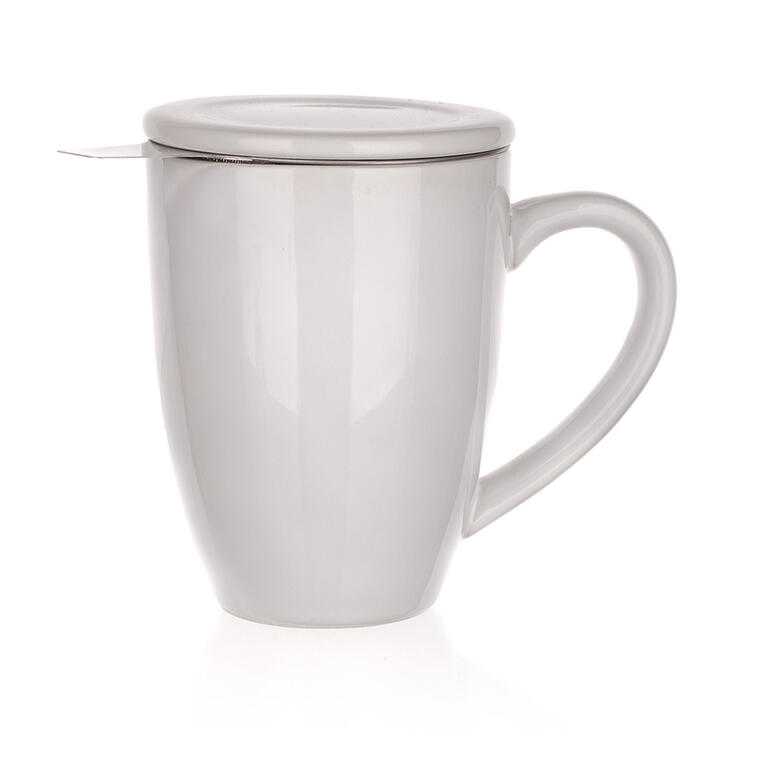 Banquet Keramický hrnček s viečkom a s nerezovým sitkom BONNET 350 ml - galéria #1