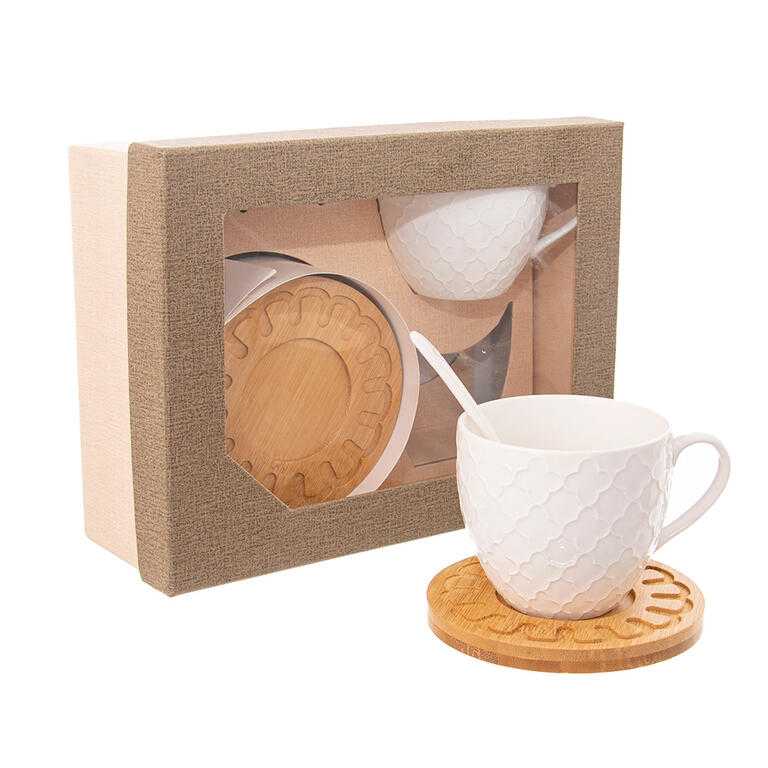 Hrnček s tanierikom a lyžičkou pre dvoch BAMBUS 250 ml - galéria #1