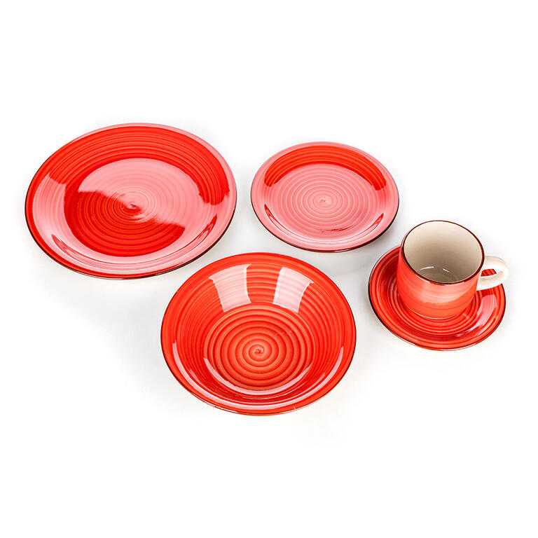 Keramická jedálenská súprava SPIRAL RED 30 ks - galéria #4