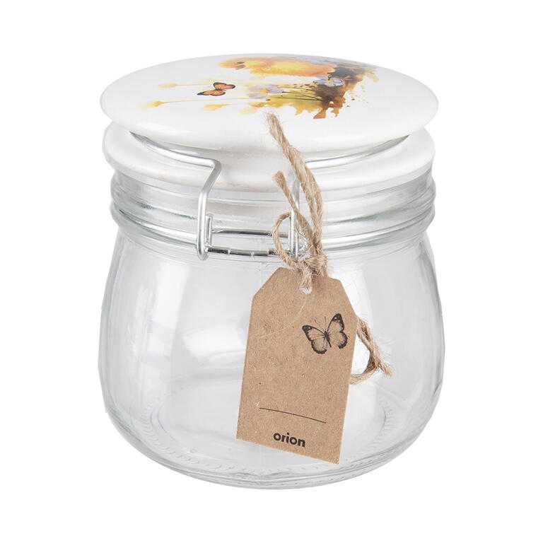 Sklenená dóza s keramickým viečkom a klipovým uzáverom JAR kuriatko 0,5 l - galéria #2