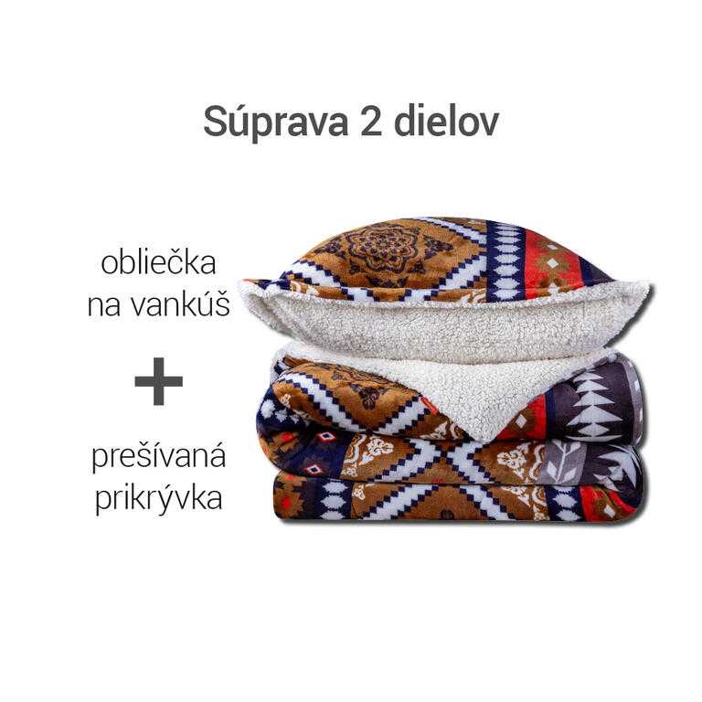 Prešívaná baránková súprava AZTÉK 2 ks - galéria #1