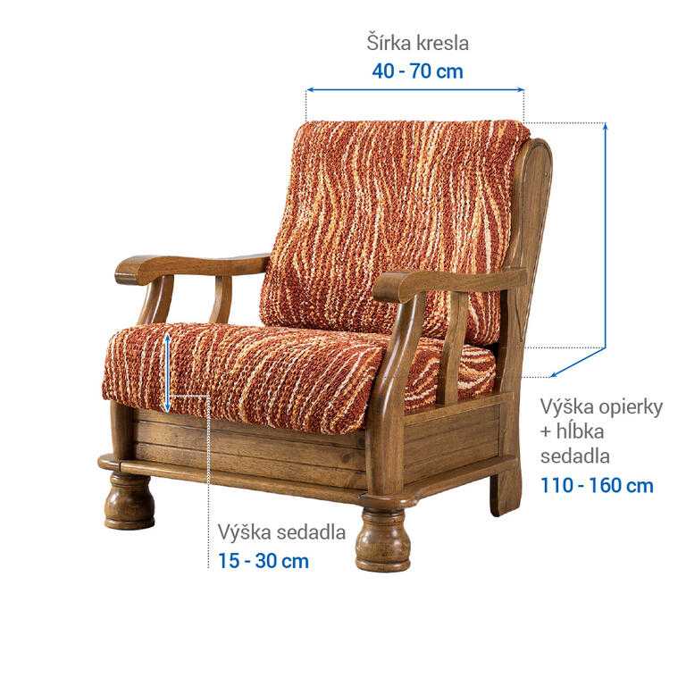 kreslo s drevenými rúčkami (š. 40 - 70 cm) - galéria #5