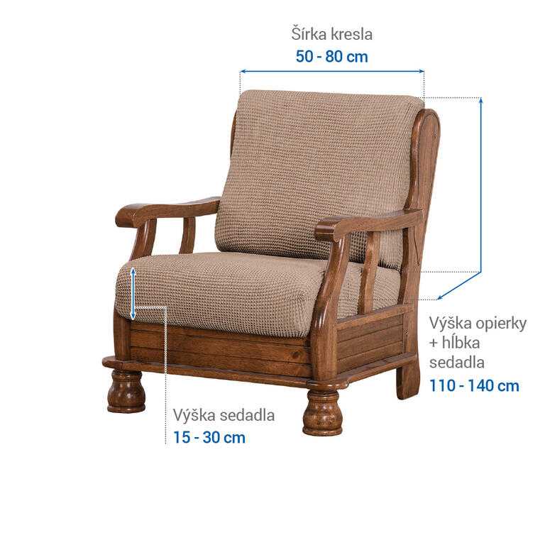 kreslo s drevenými rúčkami (š. 50 - 80 cm) - galéria #5