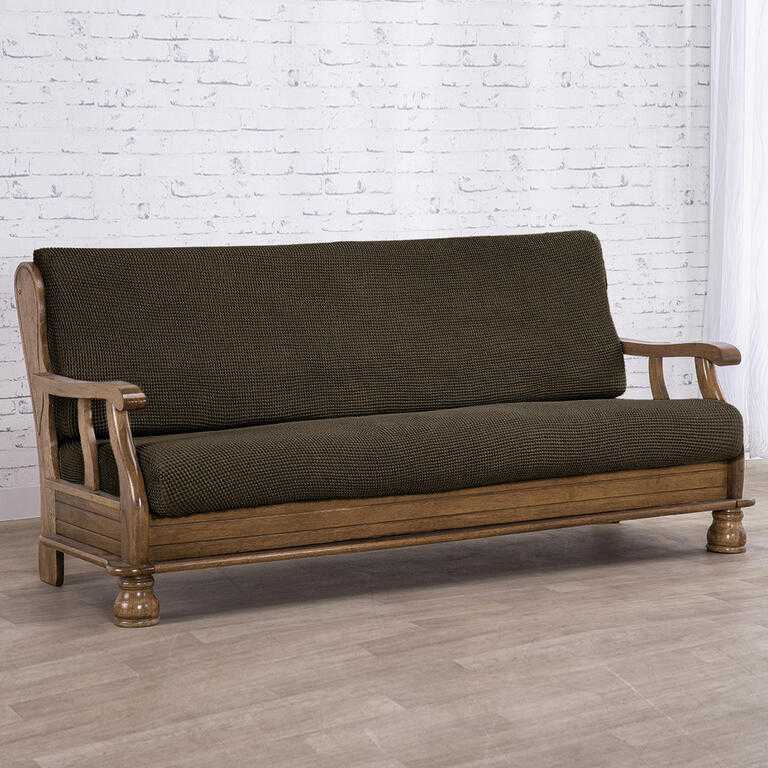 trojkreslo s drevenými rúčkami (š. 160 - 200 cm) - galéria #1