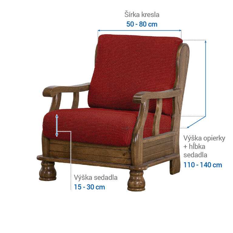 kreslo s drevenými rúčkami (š. 50 - 80 cm) - galéria #5